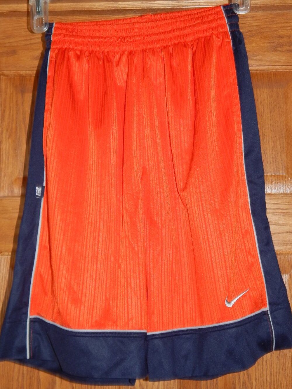 Mens Size Small S NIKE Basketball Orange Blue Elastic Drawstring Athletic Shorts